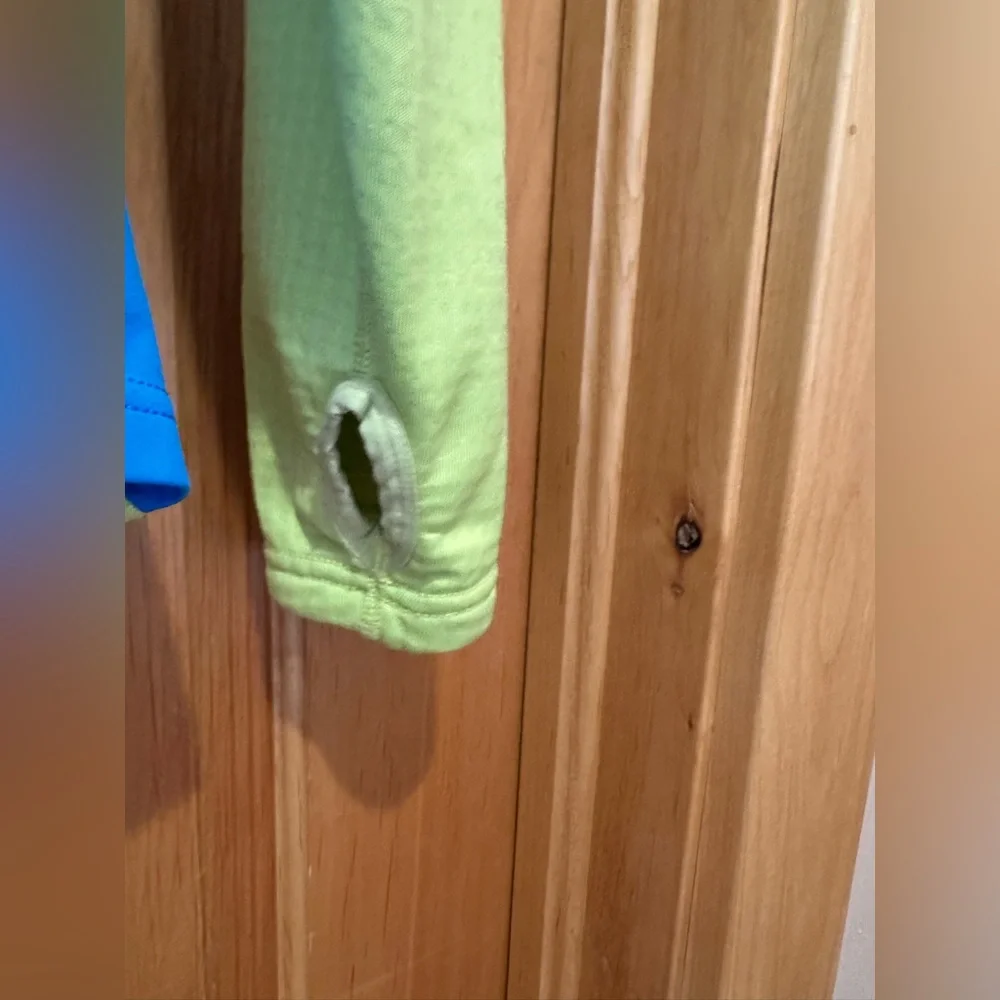 Patagonia Bright Blue and Lime Green 1/2 Zip Pullover - Picture 5 of 8